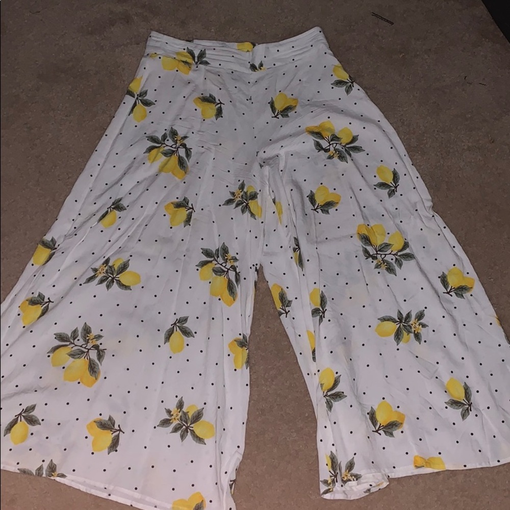 White wide leg dress pants